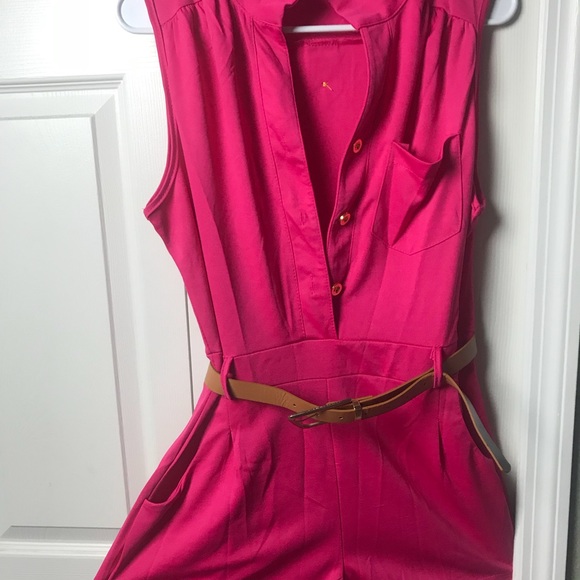 Pink button up romper - Picture 6 of 8